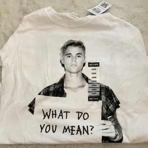 Brand new hot topic Justin Bieber tshirt